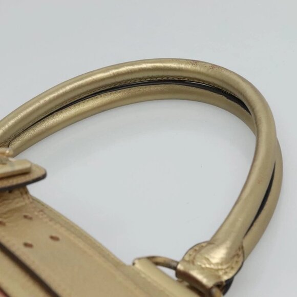 BURBERRY Nova Check Tote Bag PVC Beige Gold Auth 116135 - Picture 9 of 16